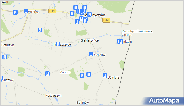 mapa Oszczów, Oszczów na mapie Targeo