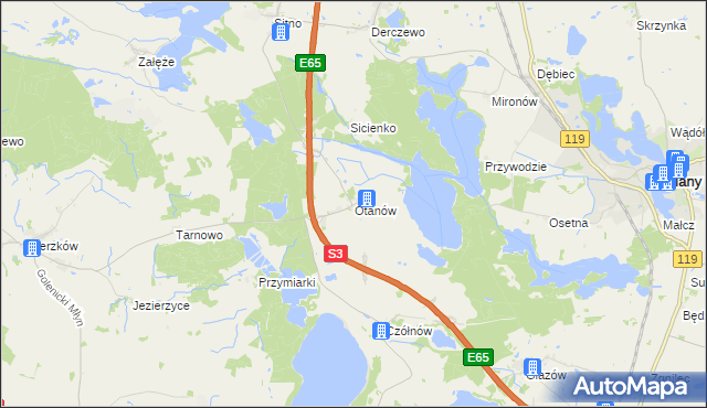 mapa Otanów, Otanów na mapie Targeo