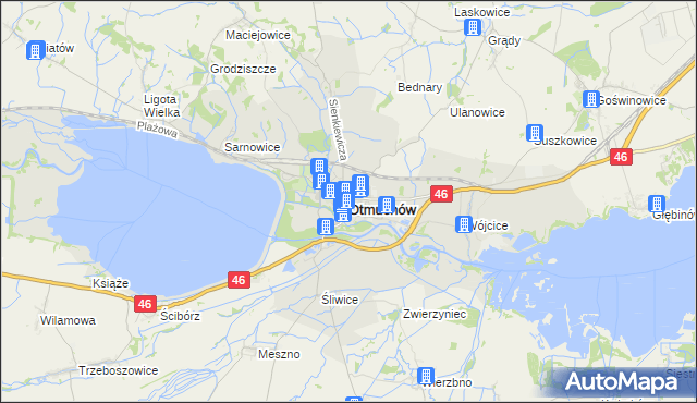 mapa Otmuchów, Otmuchów na mapie Targeo