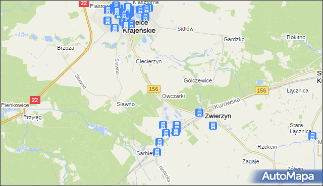 mapa Owczarki gmina Zwierzyn, Owczarki gmina Zwierzyn na mapie Targeo