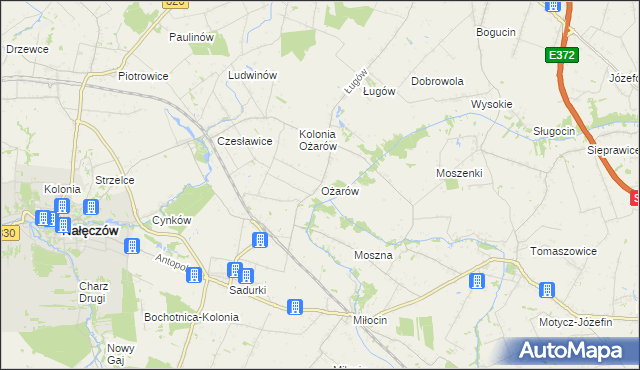 mapa Ożarów gmina Jastków, Ożarów gmina Jastków na mapie Targeo