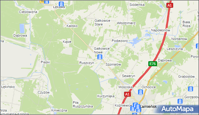 mapa Ozga, Ozga na mapie Targeo