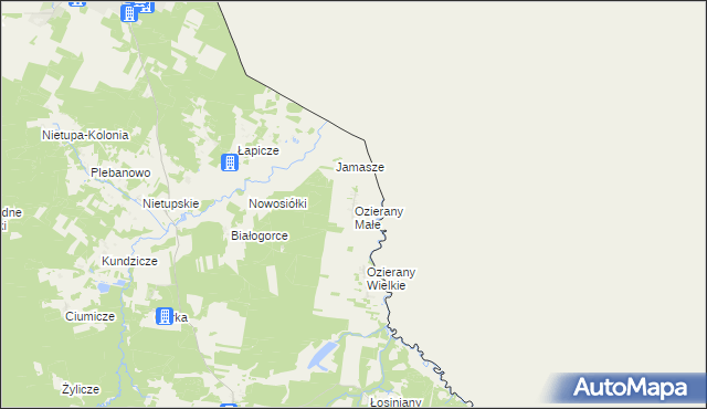 mapa Ozierany Małe, Ozierany Małe na mapie Targeo