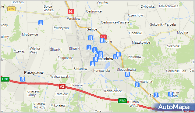 mapa Ozorków, Ozorków na mapie Targeo