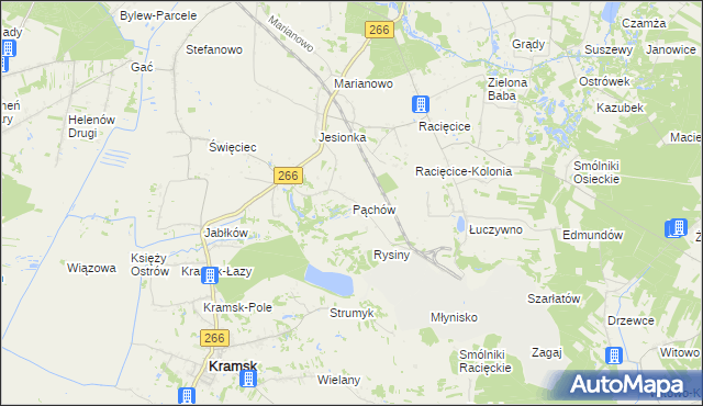 mapa Pąchów, Pąchów na mapie Targeo