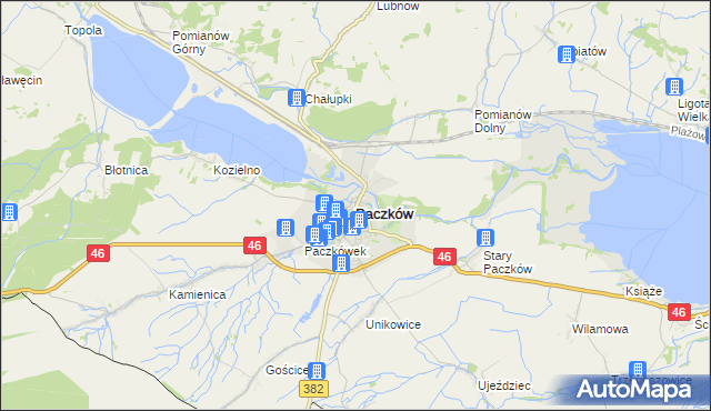 mapa Paczków powiat nyski, Paczków powiat nyski na mapie Targeo