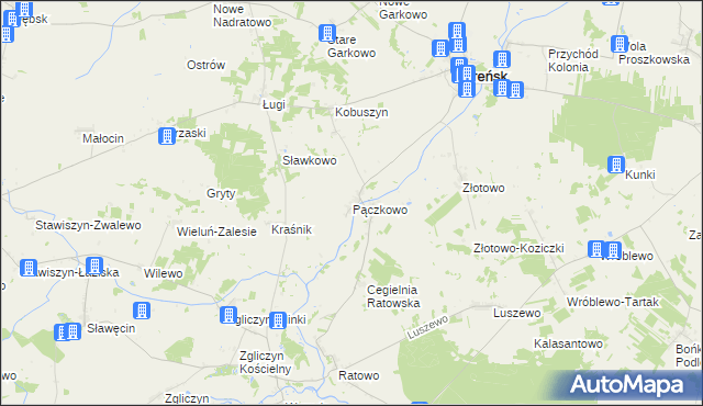 mapa Pączkowo, Pączkowo na mapie Targeo
