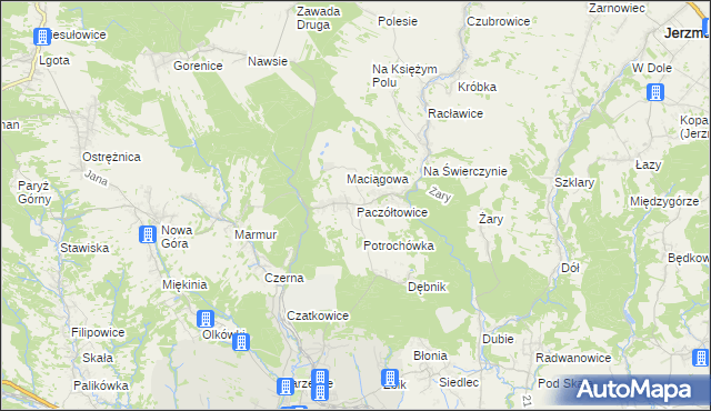 mapa Paczółtowice, Paczółtowice na mapie Targeo