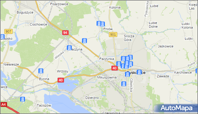 mapa Paczynka, Paczynka na mapie Targeo