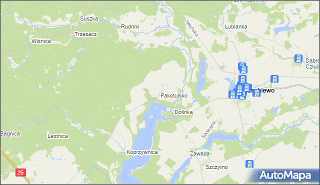 mapa Pakotulsko, Pakotulsko na mapie Targeo