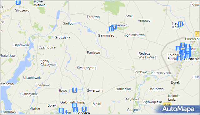 mapa Paniewek, Paniewek na mapie Targeo