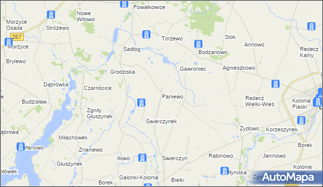 mapa Paniewo gmina Topólka, Paniewo gmina Topólka na mapie Targeo