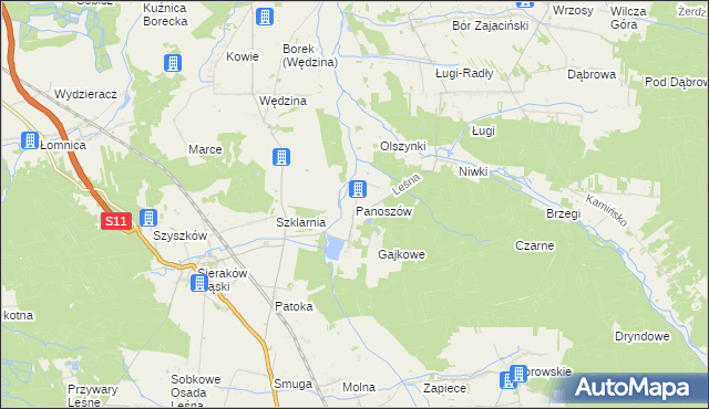 mapa Panoszów, Panoszów na mapie Targeo