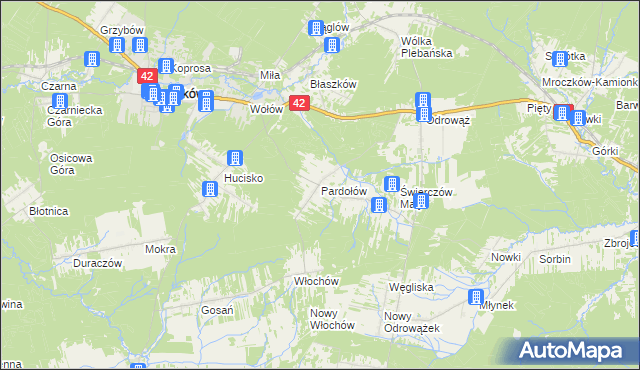 mapa Pardołów, Pardołów na mapie Targeo