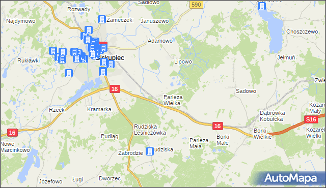 mapa Parleza Wielka, Parleza Wielka na mapie Targeo