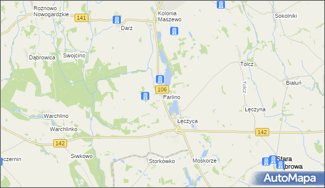 mapa Parlino, Parlino na mapie Targeo