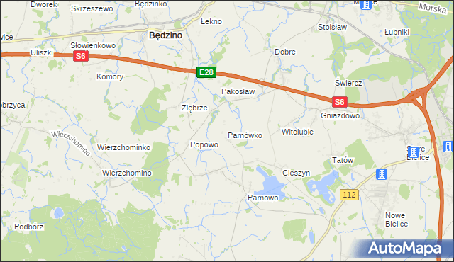 mapa Parnówko, Parnówko na mapie Targeo