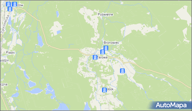 mapa Parowa gmina Osiecznica, Parowa gmina Osiecznica na mapie Targeo