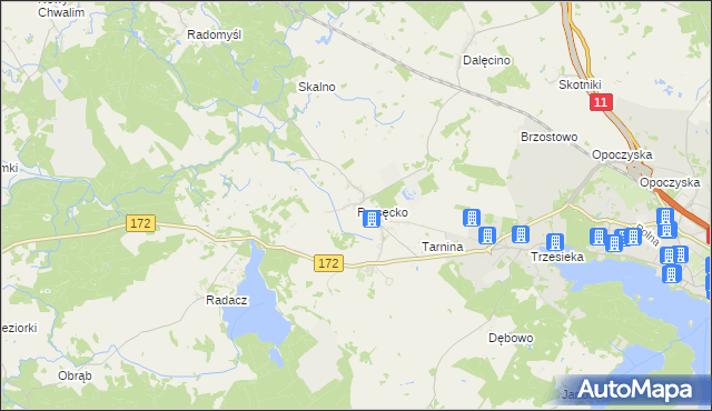 mapa Parsęcko, Parsęcko na mapie Targeo