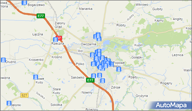mapa Pasłęk, Pasłęk na mapie Targeo