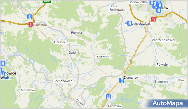 mapa Pastewnik gmina Marciszów, Pastewnik gmina Marciszów na mapie Targeo