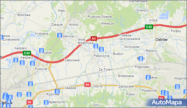 mapa Paszczyna, Paszczyna na mapie Targeo