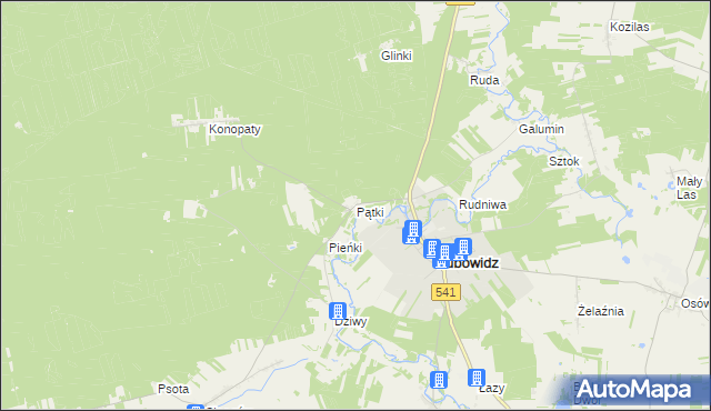 mapa Pątki, Pątki na mapie Targeo