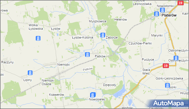 mapa Patków gmina Łosice, Patków gmina Łosice na mapie Targeo