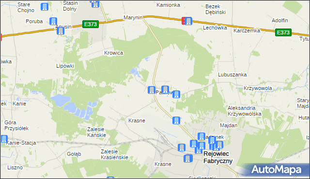mapa Pawłów gmina Rejowiec Fabryczny, Pawłów gmina Rejowiec Fabryczny na mapie Targeo