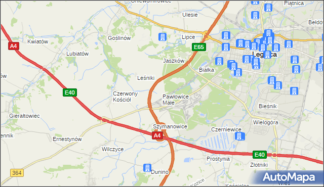 mapa Pawłowice Małe gmina Krotoszyce, Pawłowice Małe gmina Krotoszyce na mapie Targeo
