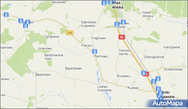 mapa Pęchowo, Pęchowo na mapie Targeo