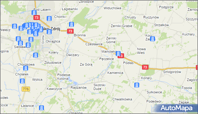 mapa Pęczelice, Pęczelice na mapie Targeo