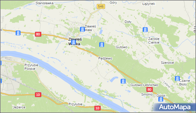 mapa Pędzewo, Pędzewo na mapie Targeo