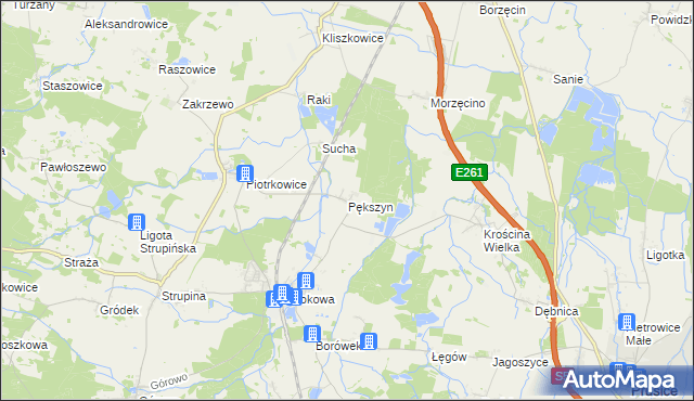 mapa Pększyn, Pększyn na mapie Targeo