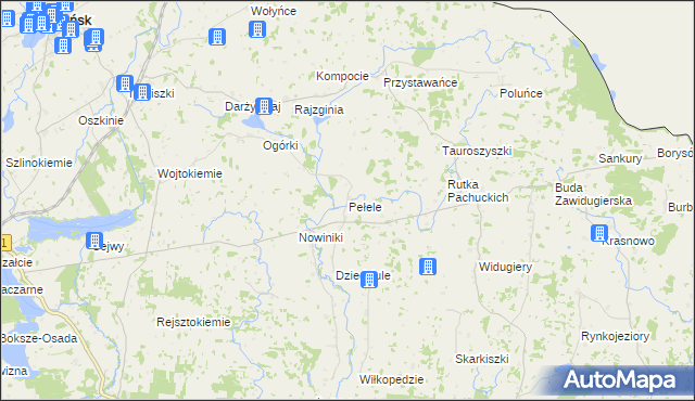 mapa Pełele, Pełele na mapie Targeo