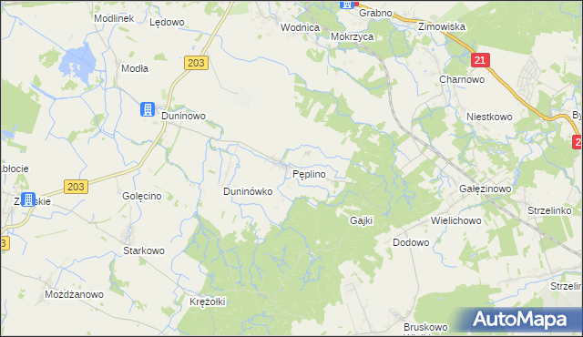 mapa Pęplino, Pęplino na mapie Targeo