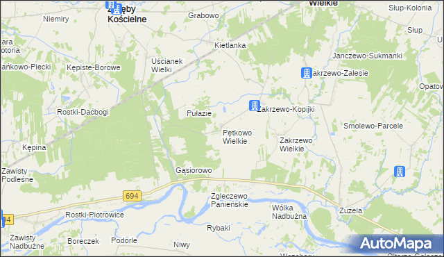 mapa Pętkowo Wielkie, Pętkowo Wielkie na mapie Targeo