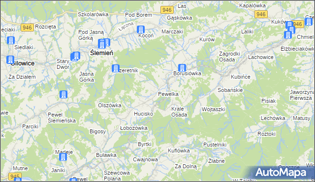mapa Pewelka, Pewelka na mapie Targeo
