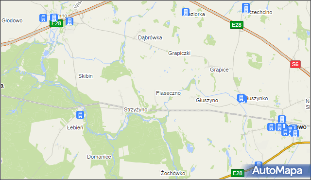 mapa Piaseczno gmina Potęgowo, Piaseczno gmina Potęgowo na mapie Targeo
