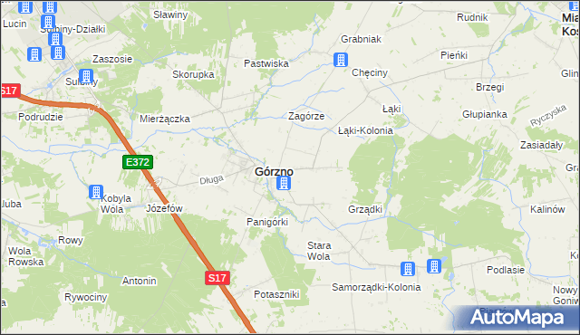 mapa Piaski gmina Górzno, Piaski gmina Górzno na mapie Targeo