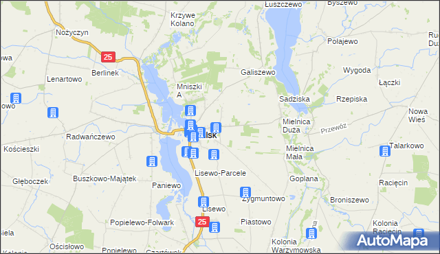 mapa Piaski gmina Skulsk, Piaski gmina Skulsk na mapie Targeo