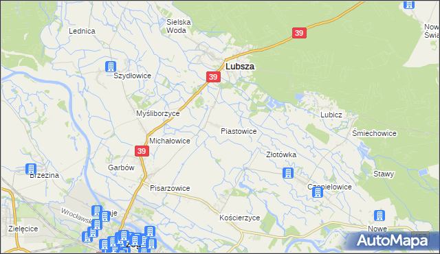 mapa Piastowice gmina Lubsza, Piastowice gmina Lubsza na mapie Targeo