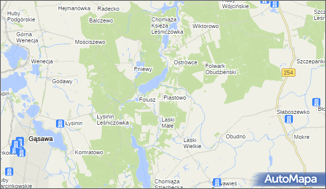 mapa Piastowo gmina Gąsawa, Piastowo gmina Gąsawa na mapie Targeo