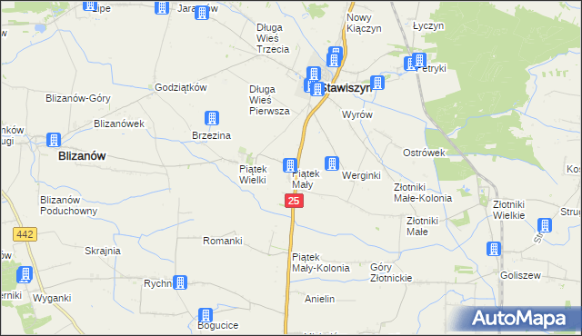 mapa Piątek Mały, Piątek Mały na mapie Targeo