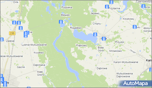 mapa Piątkowo gmina Karsin, Piątkowo gmina Karsin na mapie Targeo