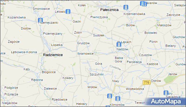 mapa Pieczonogi gmina Pałecznica, Pieczonogi gmina Pałecznica na mapie Targeo