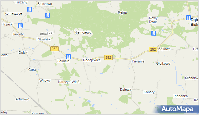 mapa Pieczyska gmina Dąbrowa Biskupia, Pieczyska gmina Dąbrowa Biskupia na mapie Targeo