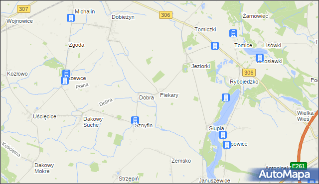 mapa Piekary gmina Stęszew, Piekary gmina Stęszew na mapie Targeo