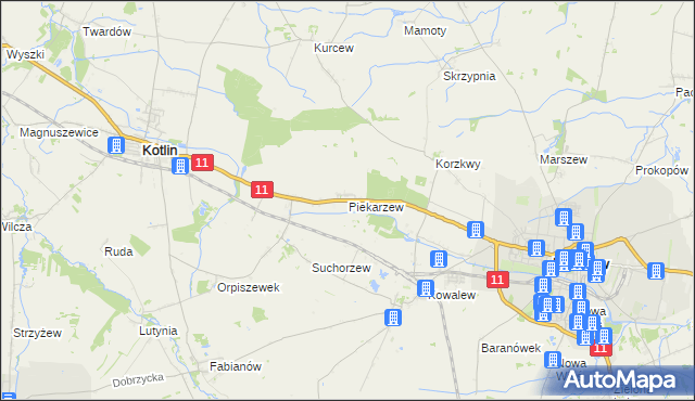 mapa Piekarzew, Piekarzew na mapie Targeo