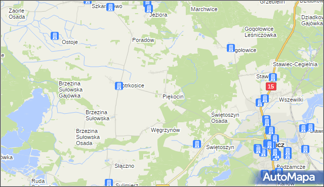 mapa Piękocin, Piękocin na mapie Targeo